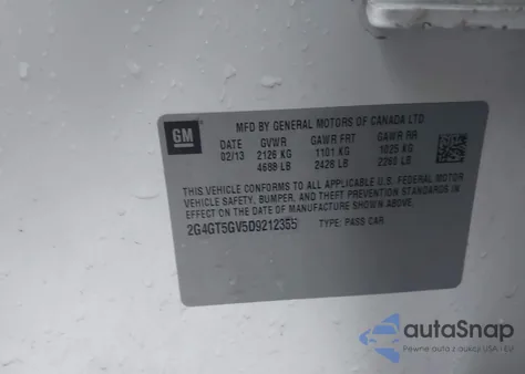 2013 Buick Regal Turbo - Premium 2 из США, поврежденный, VIN 2G4GT5GV5D9212355